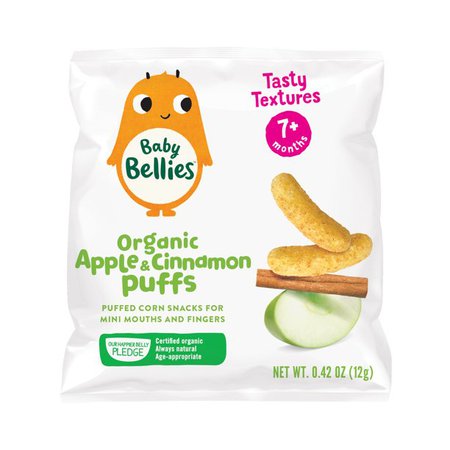 Little Bellies Baby Bellies Organic Apple & Cinnamon Puffs Snack, 0.42 oz Bag - Walmart.com