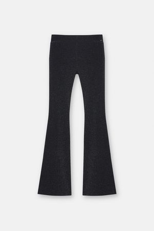 Flared Faux Leather Pants - Black - Ladies