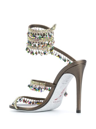 René Caovilla crystal-embellished Spiral Sandals - Farfetch