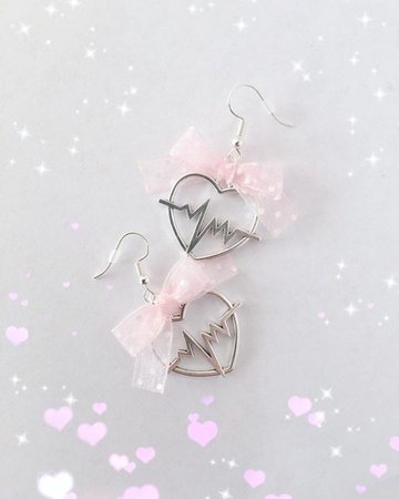 Menhera Heartbeat Earrings Menhera Kei Pastel Goth Fairy | Etsy