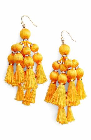 Women's Earrings | Tassel drop earrings, Yellow tassel earrings, Tassel earing