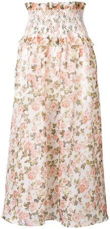 floral ruched skirt