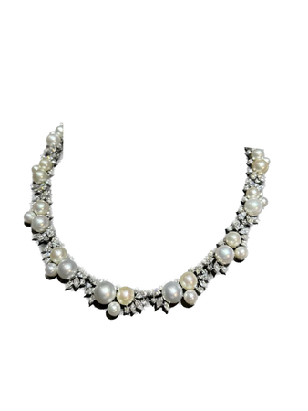 pearl diamonds necklace