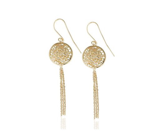 gold lace drop earrings round - Google Search