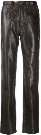 Pre-Owned slim leather trousers