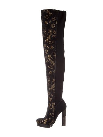 Lanvin Brocade Over-The-Knee Boots - Shoes - LAN90075 | The RealReal