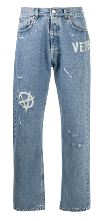 VETEMENTS distressed straight-leg jeans