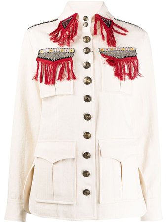 Etro Embroidered Fringe Military Jacket
