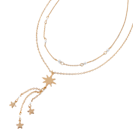 Claire's Gold Starburst Multi Strand Necklace