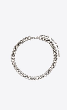 Saint Laurent Chain Necklace In Metal And Crystals | YSL.com