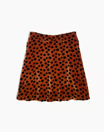Velvet Circle Mini Skirt in Leopard Dot