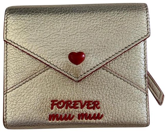 Miu Miu Gold Forever Compact Wallet - Tradesy