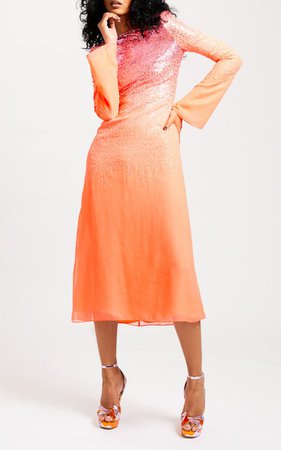 Ombré Sequin Midi Dress By Halpern | Moda Operandi