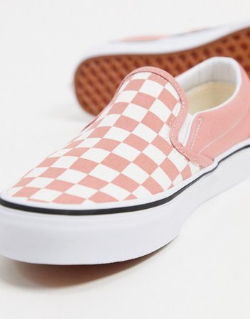Vans Slip-On check sneakers in pink | ASOS