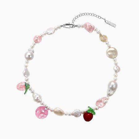 Strawberry Dice Multi-Element Pendant Pearl Necklace – L’ÉTOILE | FASHION JEWELRY