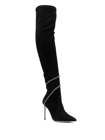 René Caovilla 110mm rhinestone-embellished Thigh Length Boots - Farfetch