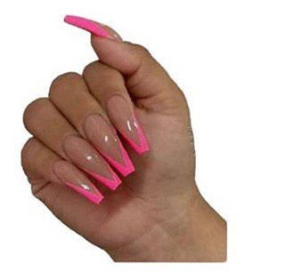 pink tipped nails