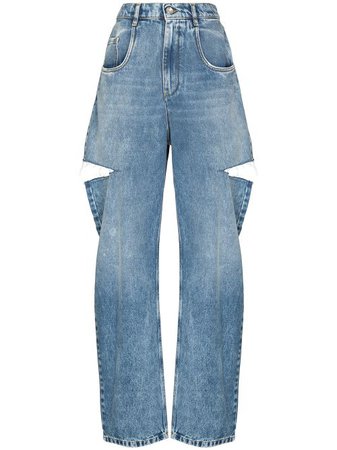 Shop Maison Margiela distressed straight-leg jeans with Express Delivery - FARFETCH