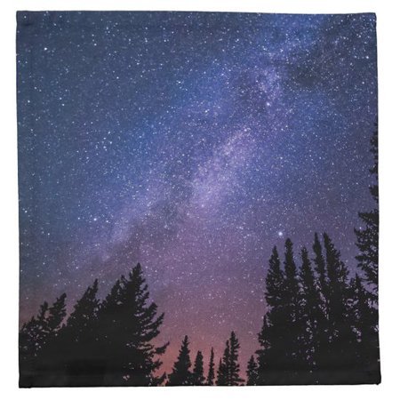 Night Trees and Stars Artwork | Cloth Napkin | Zazzle.com