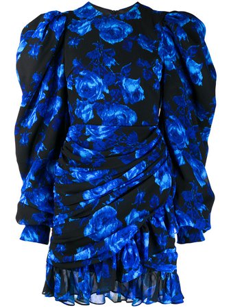 Richard Quinn Puff Sleeve Floral Mini Dress - Farfetch
