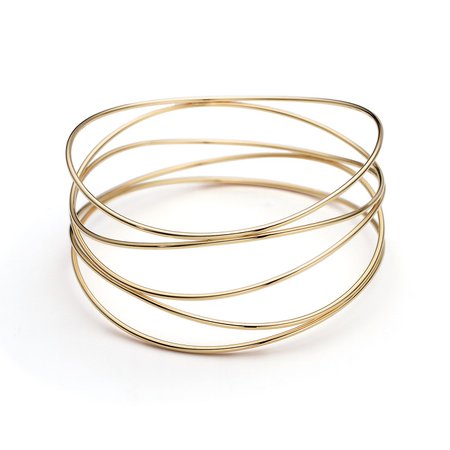 Elsa Peretti® Wave five-row bangle in 18k gold, medium. | Tiffany & Co.