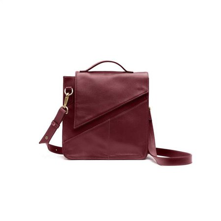 Holly & Tanager Wanderer Leather Crossbody Purse In Burgundy