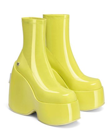 *clipped by @luci-her* Naked Wolfe Yellow Patent Ankle Platform Boots