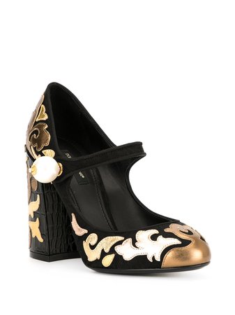 Dolce & Gabbana chunky-heel multi-patch Pumps - Farfetch
