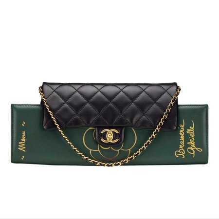 Chanel Runway Brasserie Calfskin Gabrielle Shoulder Flap Bag and Clutch, 2015 For Sale at 1stdibs
