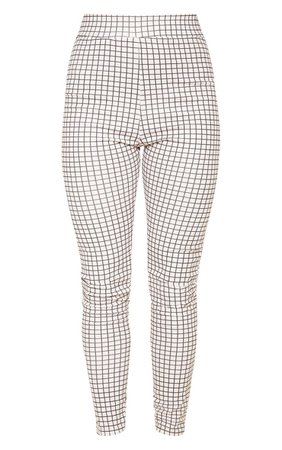 White Check Print Skinny Trouser - New In | PrettyLittleThing