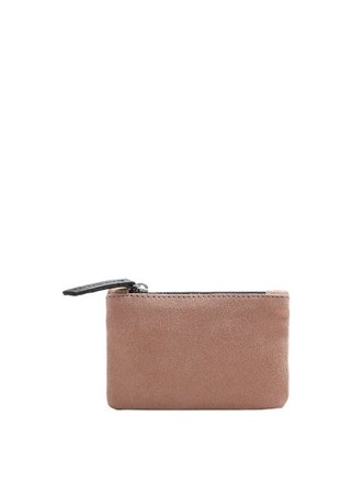MANGO Zipped leather wallet