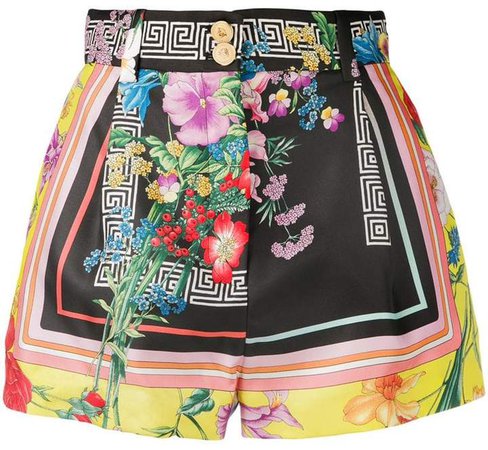 floral Greca print shorts