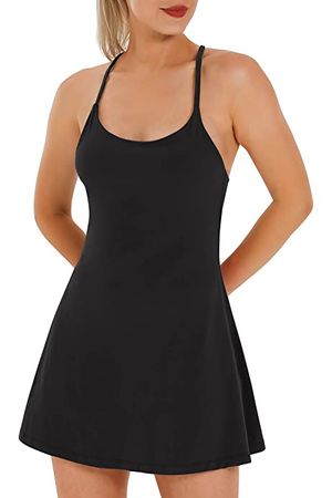 Amazon.com: IUGA Women Tennis Dress Workout Dress Exercise Dress with Built-in Bras & Shorts Golf Athletic Dresses for Women Black : Clothing, Shoes & Jewelry