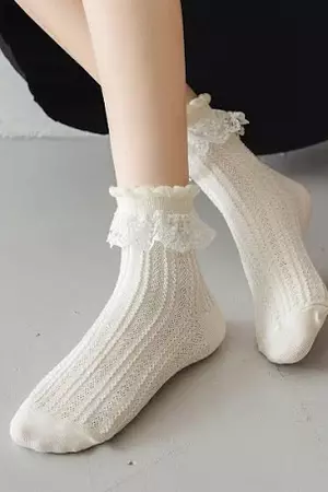 mary jane lace socks cream - Google Search
