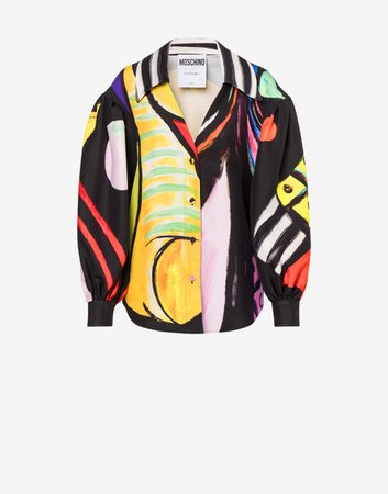 Printed cady shirt Moschino Official Online Shop