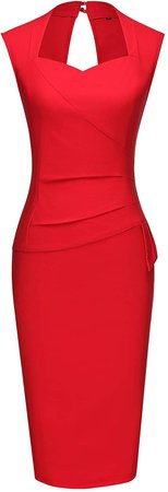 GownTown Womens 1950s Style Stretch Fitted Dress
