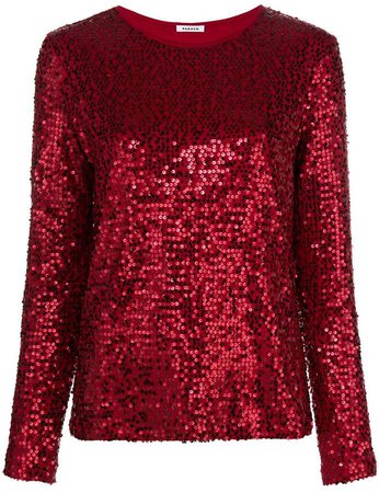 sequined long sleeve top