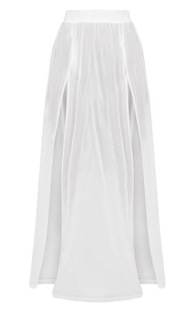 Minah White Mesh Maxi Skirt | PrettyLittleThing
