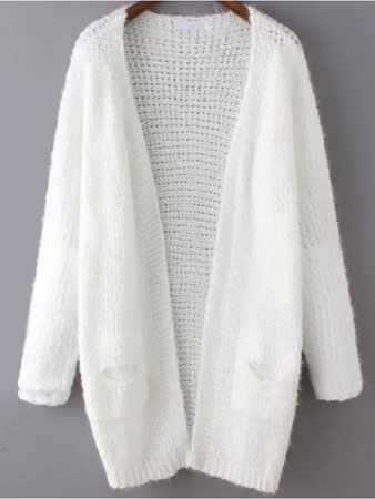white knit cardigan