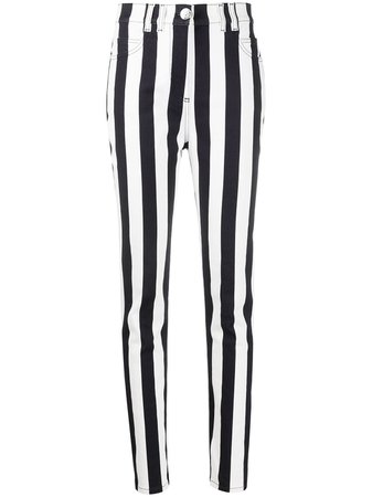 Balmain Striped Skinny Jeans - Farfetch