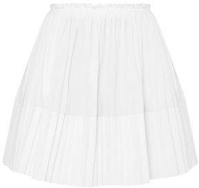 Pleated Cotton-poplin Mini Skirt