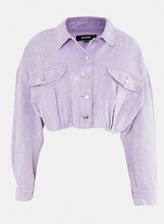purple cropped jacket - missguided
