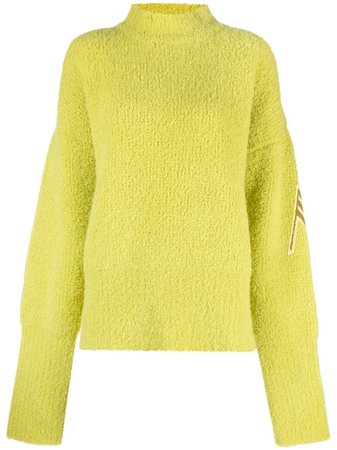 The Attico high-neck extra-long Sleeved Knit Jumper - Farfetch
