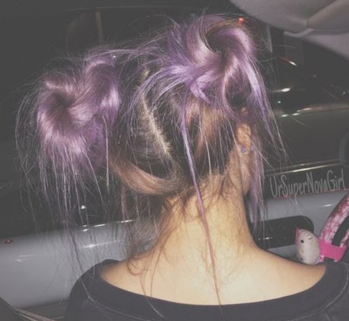 purple space buns