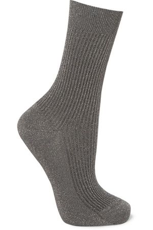Maria La Rosa | Metallic ribbed-knit socks | NET-A-PORTER.COM