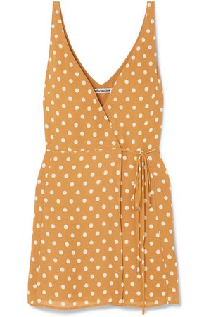 Reformation | Anchorace polka-dot georgette mini wrap dress | NET-A-PORTER.COM