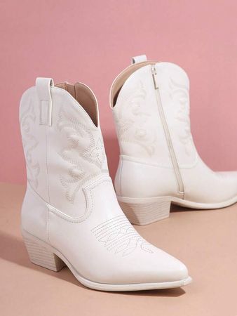 Pointy Toe Mid-Calf Cowboy Boots | SHEIN