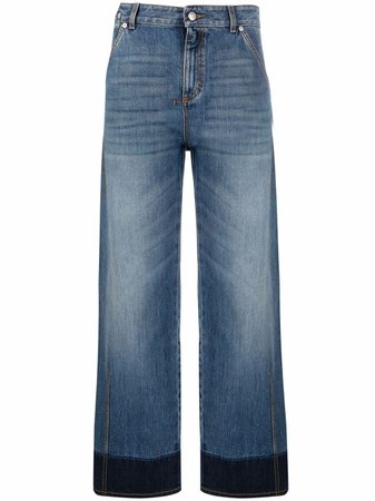 Alexander McQueen two-tone straight-leg Jeans - Farfetch