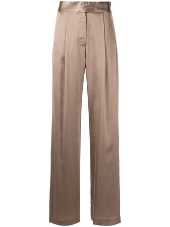 Michelle Mason wide-leg Silk Satin Trousers - Farfetch