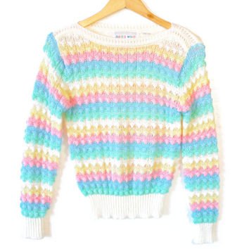 80s Pastel Stripes Sweater